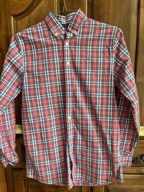 Vineyard Vines Red, Blue & White Plaid Button-Down Shirt